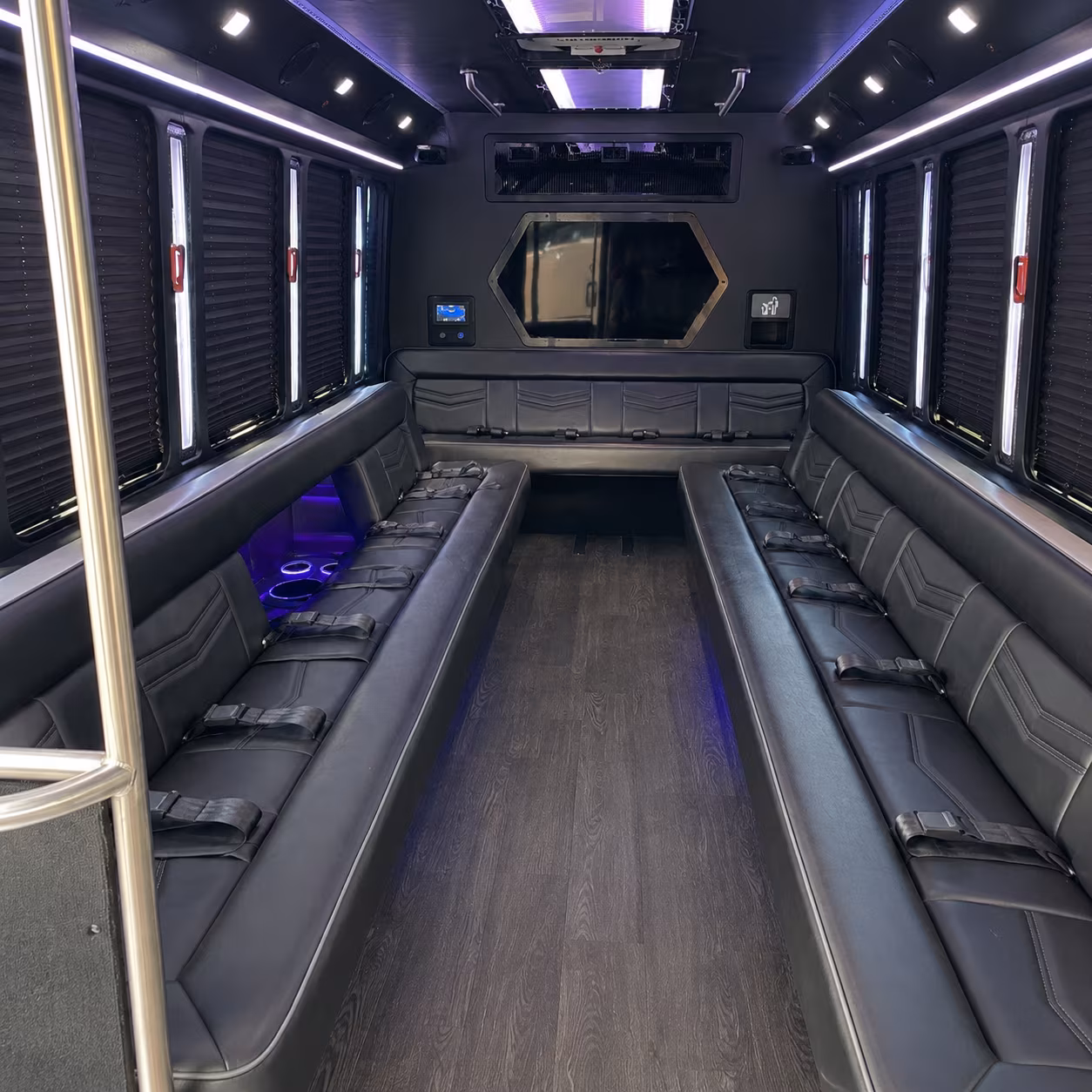 tyler 18 passenger party bus interior