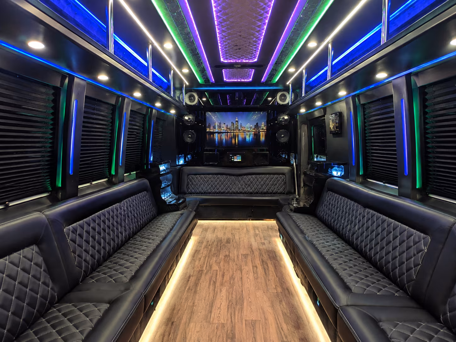 tyler 25 passenger party bus interior