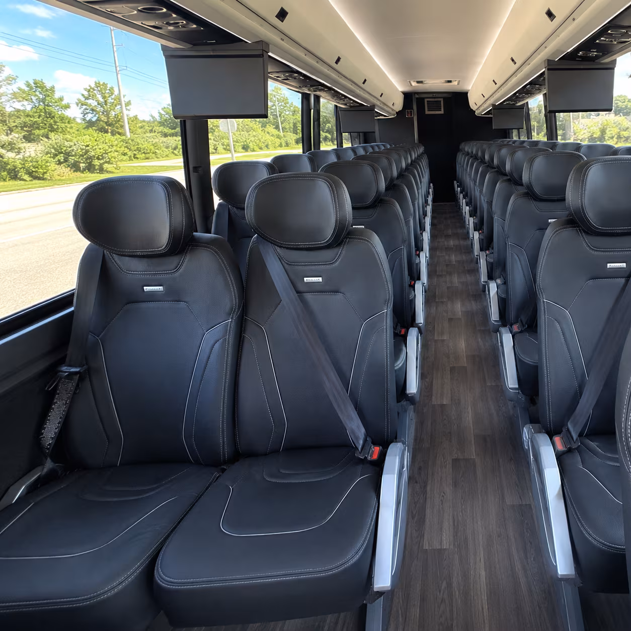 tyler 47 passenger charter bus inside