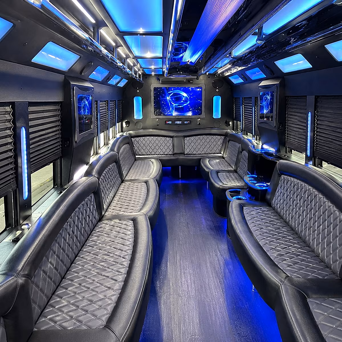 tyler 50 passenger party bus interior