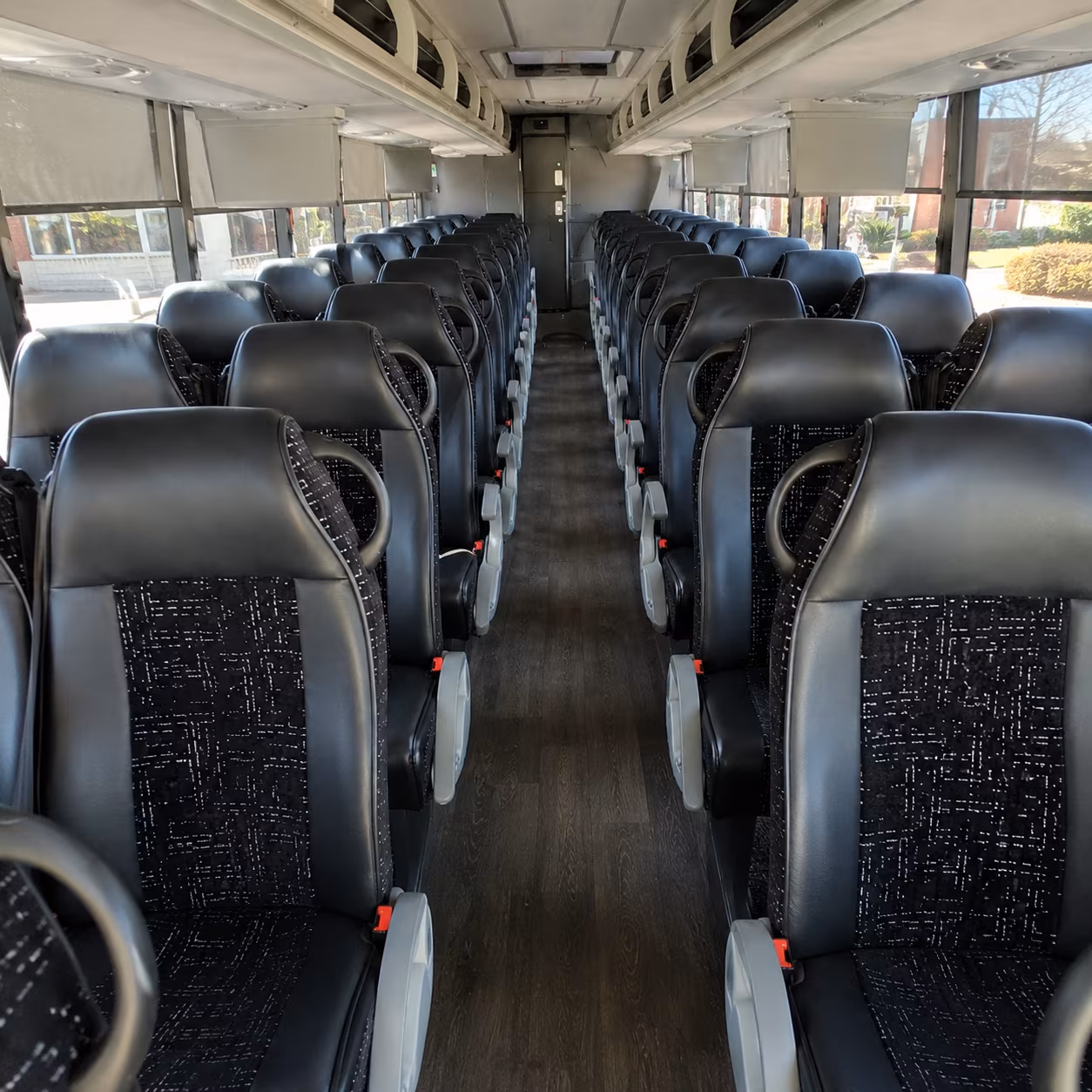 tyler 54 passenger charter bus inside