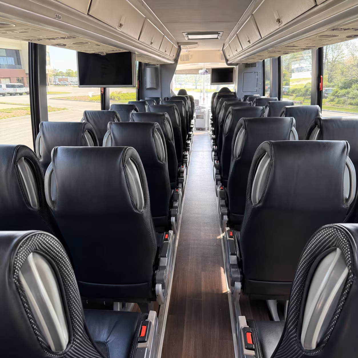 tyler 56 passenger charter bus inside